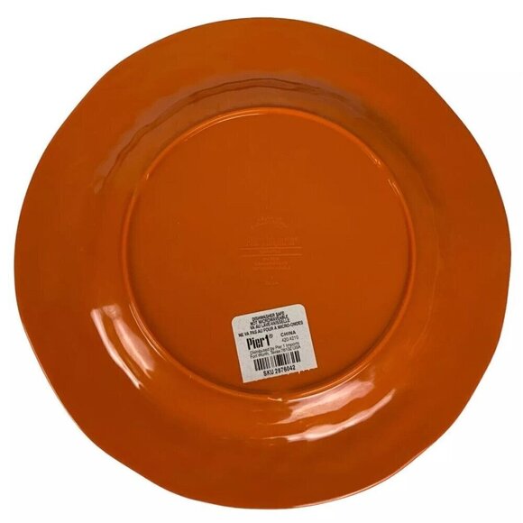 Pier 1 Carmelo Salad Luncheon Plates Set of 6 Yellow Orange Crackle Melamine - Picture 7 of 8